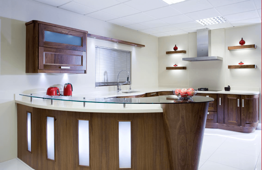 curved kitchen