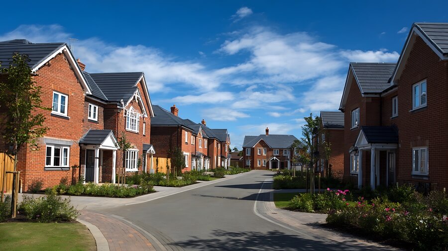 A new residential development of houses